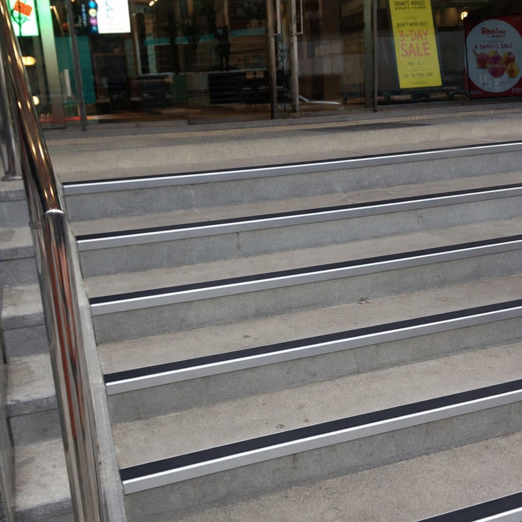 Customer photo review of Square Aluminium Stair Nosing 2.44m | 46mm Tread | 25mm Riser | Single Channel | PVC Insert