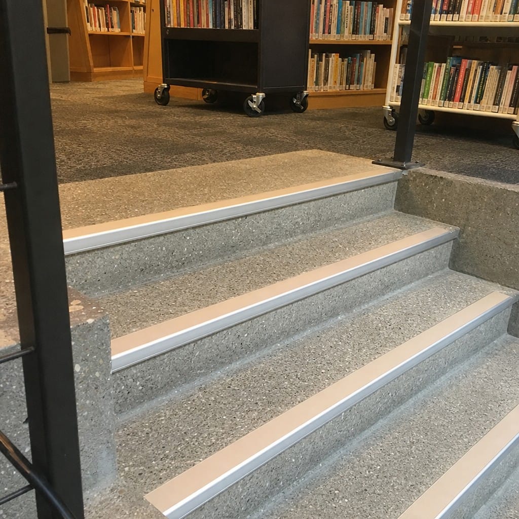 Customer photo review of Aluminium Stair Nosing 3.22m Rake Back Single Channel