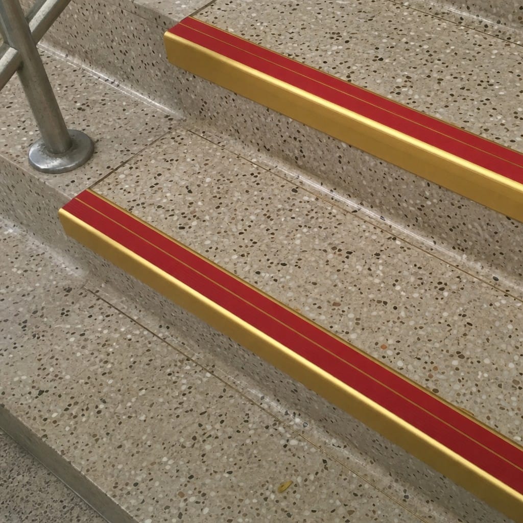 Customer photo review of Rake Back Double Channel Stair Nosing 3.22m 93mm Tread Vinyl Lino