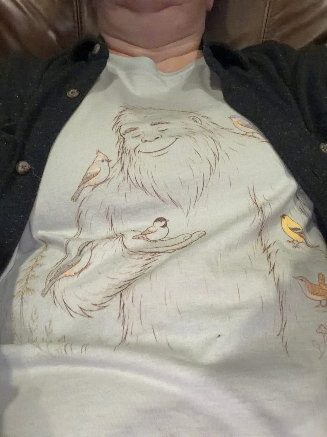 Customer photo review of Bird Lover Bigfoot Tee