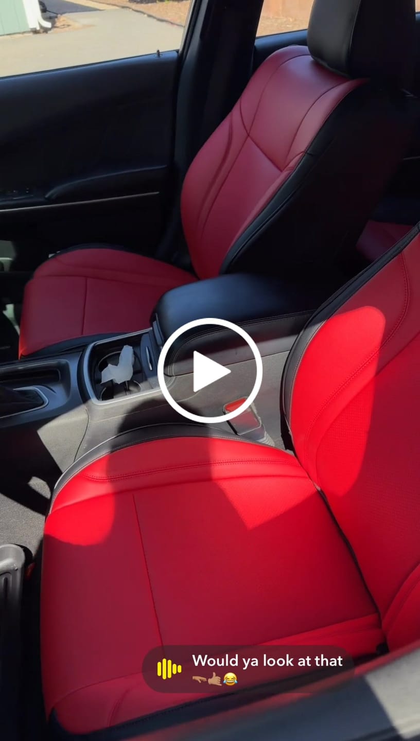 Customer video review of 2015-23 Dodge Charger Custom Sport Seat Covers