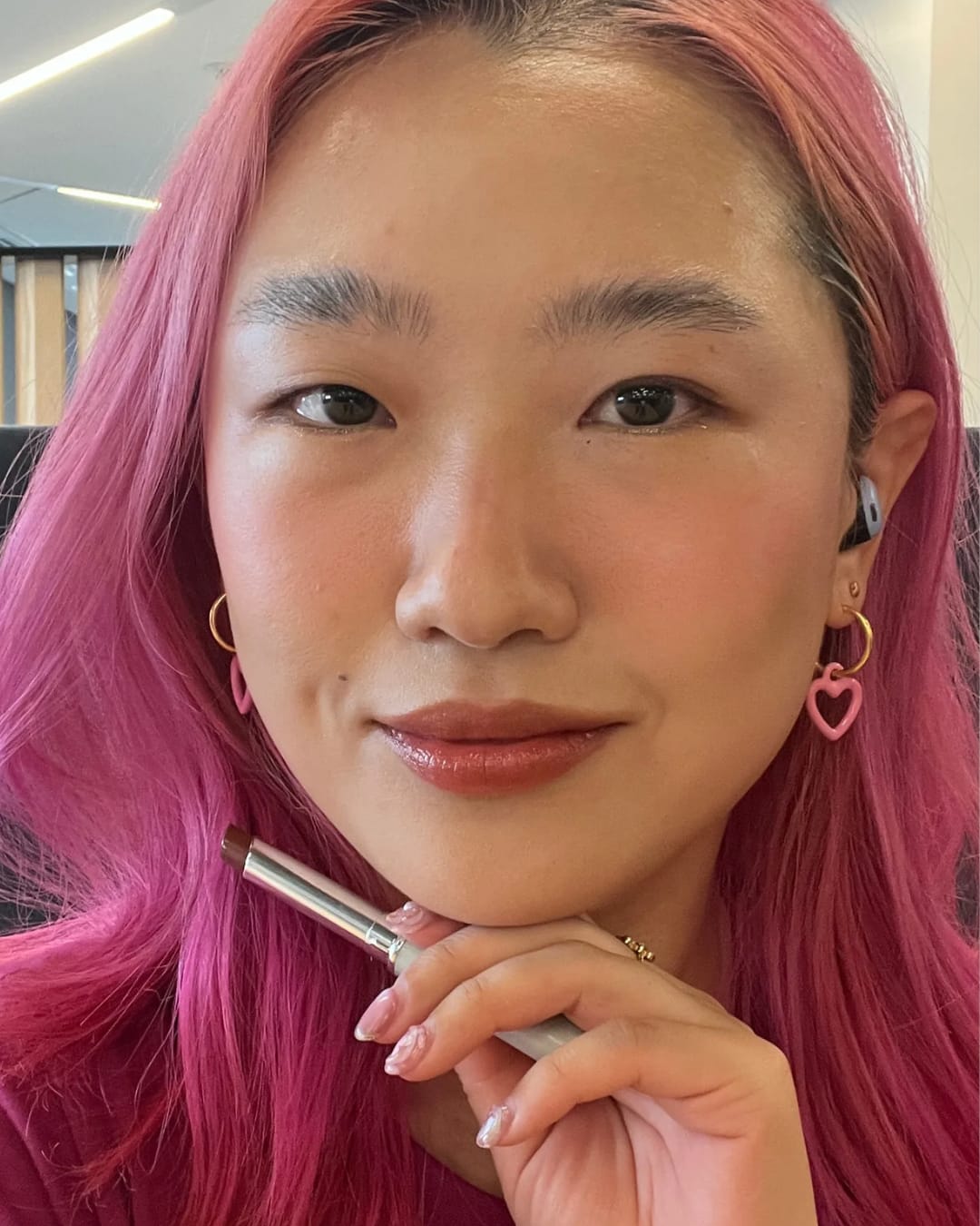 Customer photo review of Bee Stung Honey Lipstick