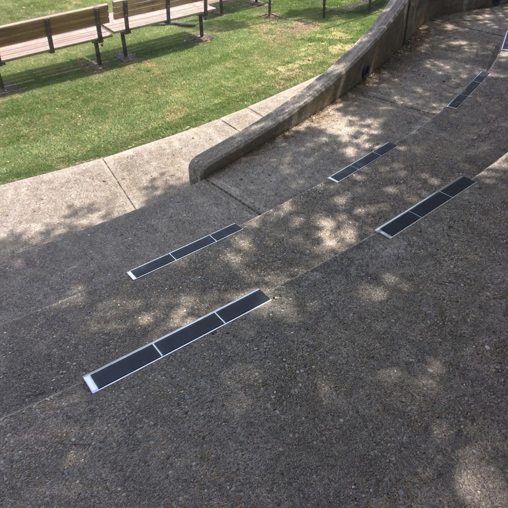 Customer photo review of Medium Duty Bullnose Aluminium Stair Nosing 3.22m Double Channel