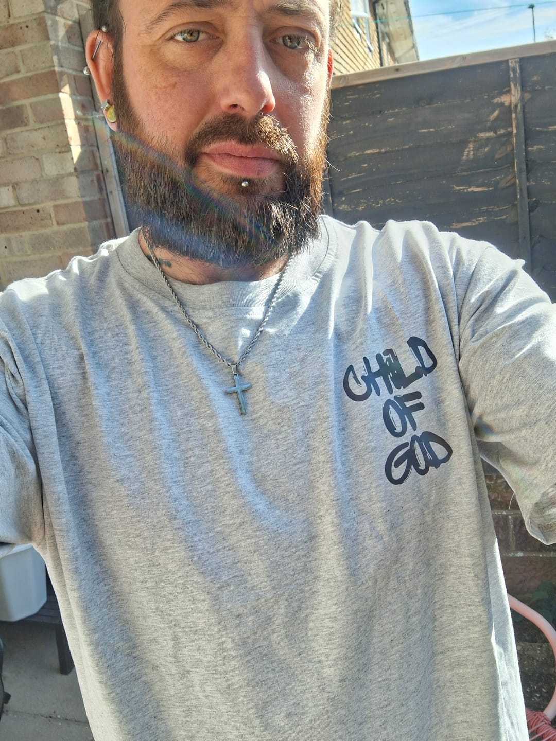 Customer photo review of Christianartworkshop Child of God Cotton Adult T-shirt