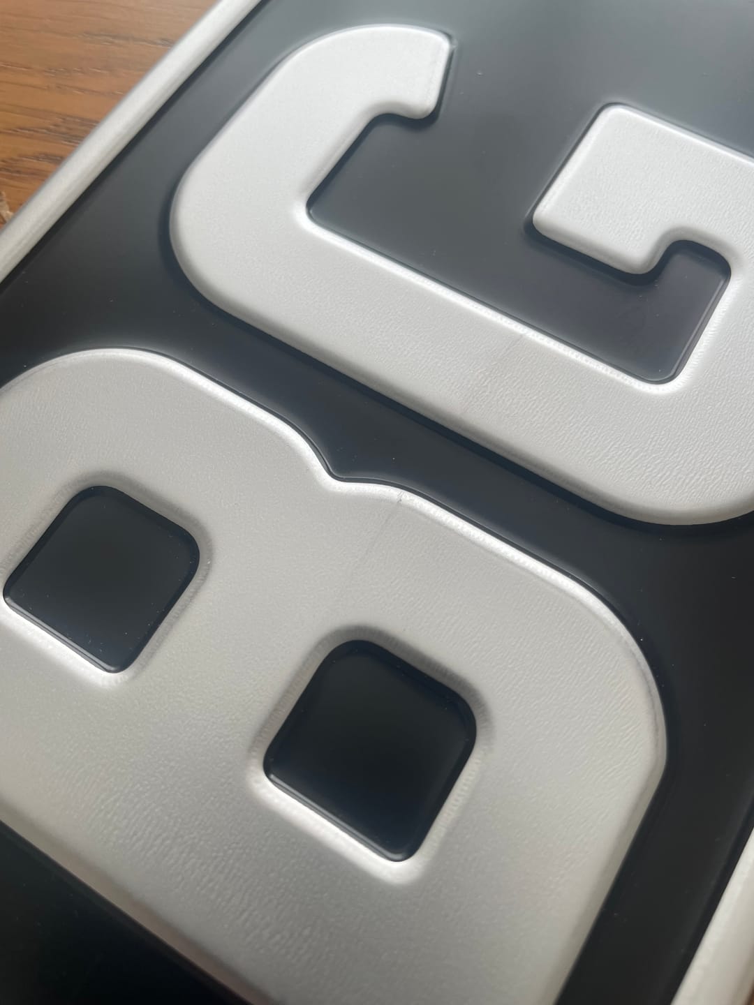 Customer photo review of Classic Oblong Metal Pressed Number Plate - 520mm x 111mm