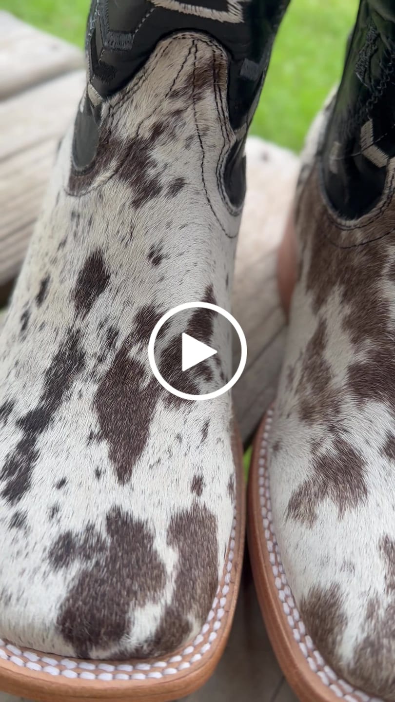 Customer video review of Brown Genuine Cowhide Boots - Square Toe