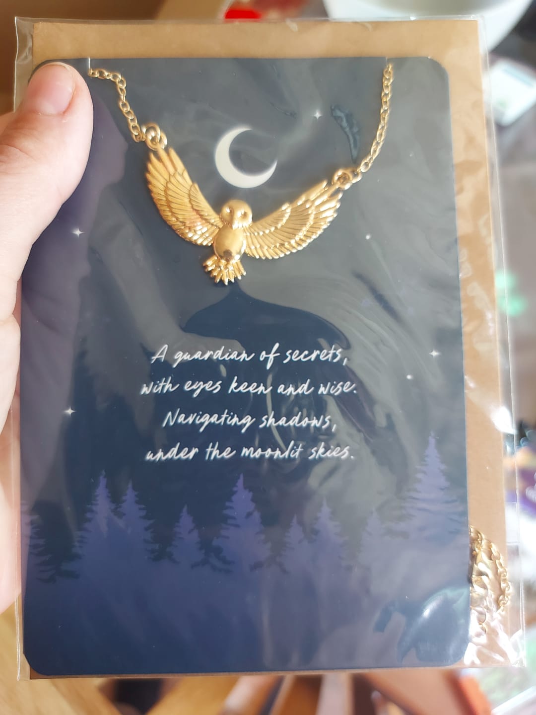 Customer photo review of Mystische Eulen Halskette