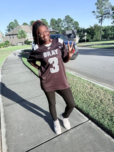 Customer photo review of PRE-SALE SHIPS SEPT 16-23 - GCA Replica Game Day Football Jersey