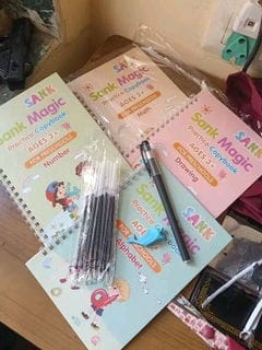Customer photo review of Sank Magic Practice Copybook Set for Kids – Reusable Handwriting & Learning Books (4 Books)