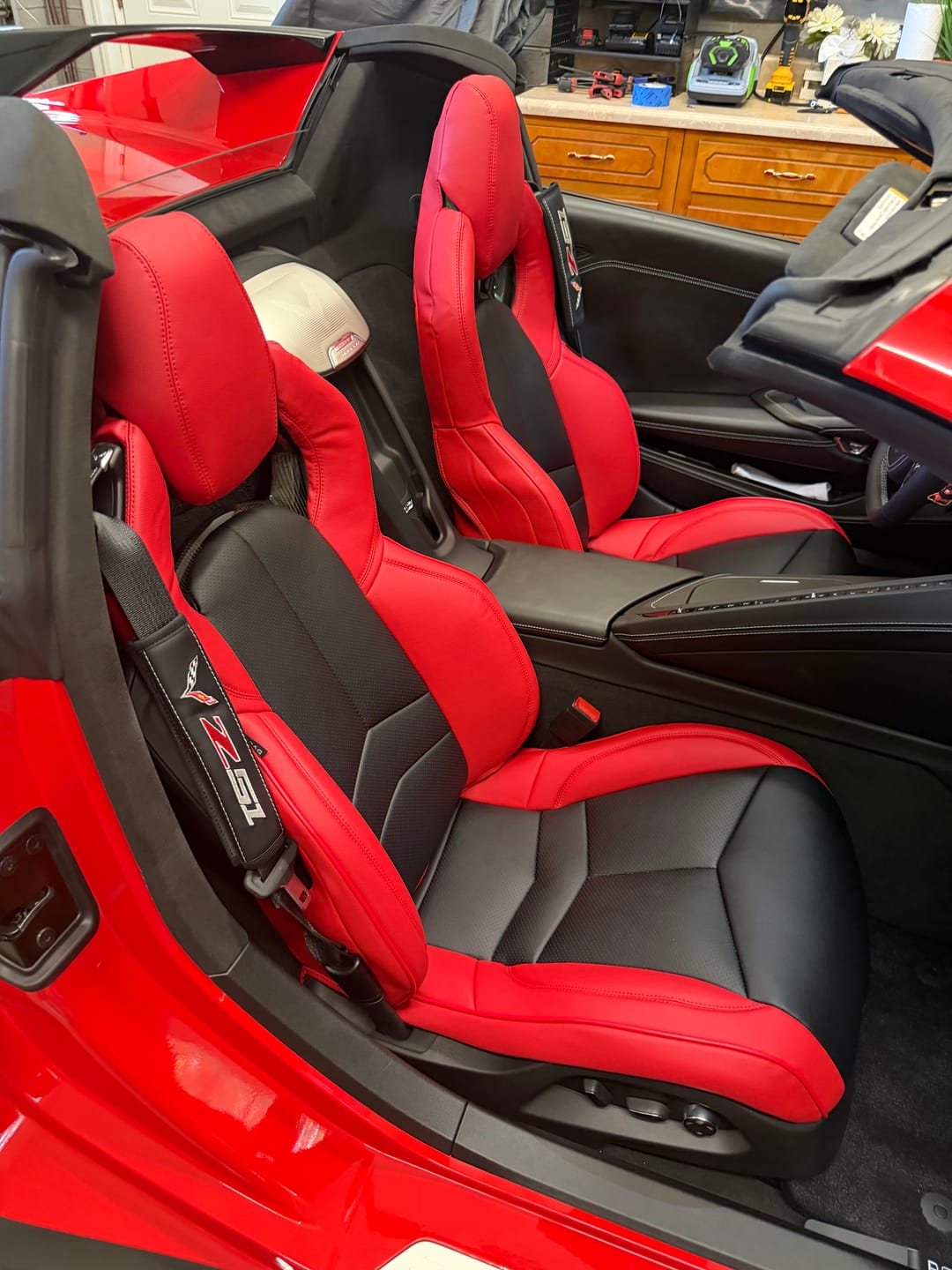 Customer photo review of Corvette C8 Custom Leather GT2 Seat Cover