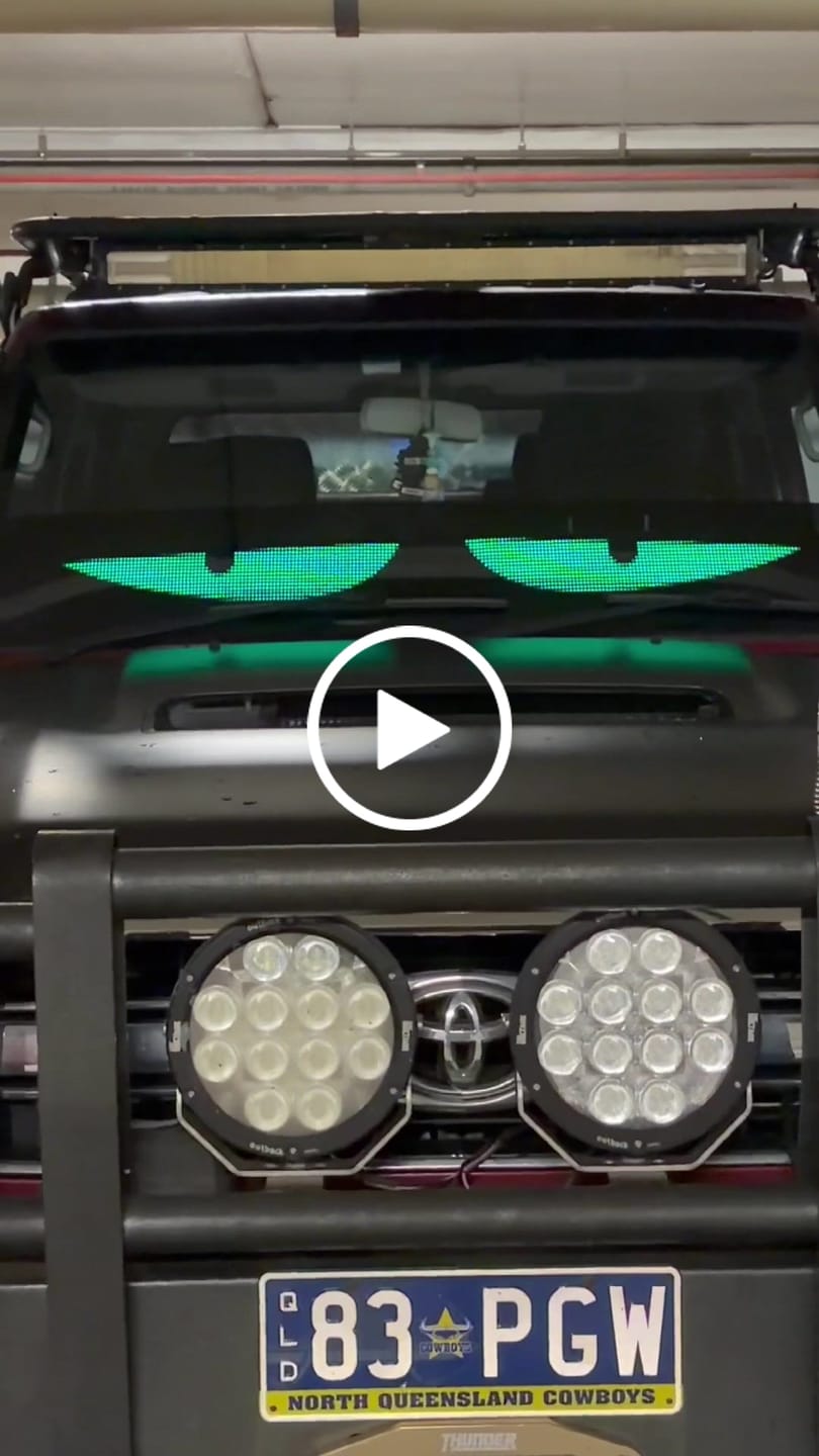 Customer video review of LED Windshield Eyes │ Night-Time Visibility With Style