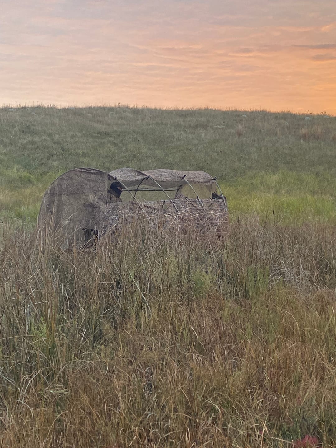 Customer photo review of Modular Panel Hunting Blind | A-Frame Pop Up Duck & Goose Blinds | Portable 3-4 Person Waterfowl Ground Blind Camo