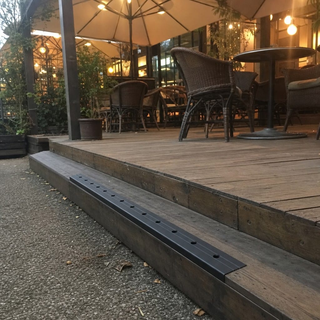 Customer photo review of Safety Decking Nosing 120x45x635mm Black Anti Slip Aluminium