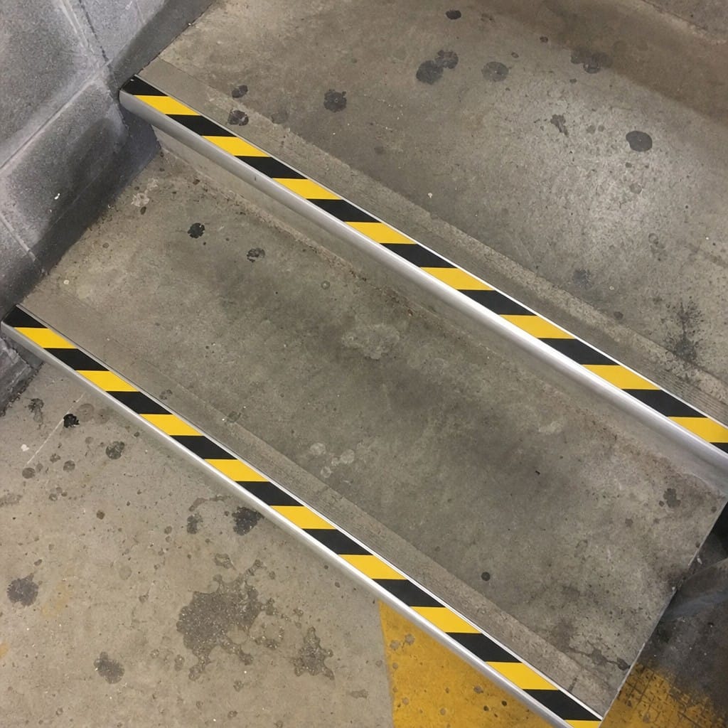 Customer photo review of Bullnose Aluminium Stair Nosing 2.44m Double Channel PVC