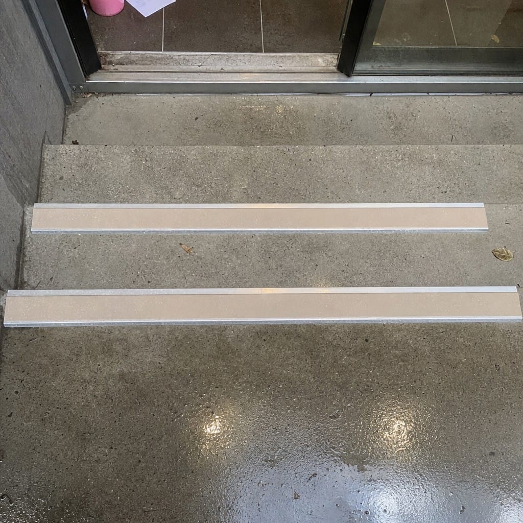 Customer photo review of Aluminium Stair Nosing 71x55mm BS8300 DDA Compliant PVC Insert