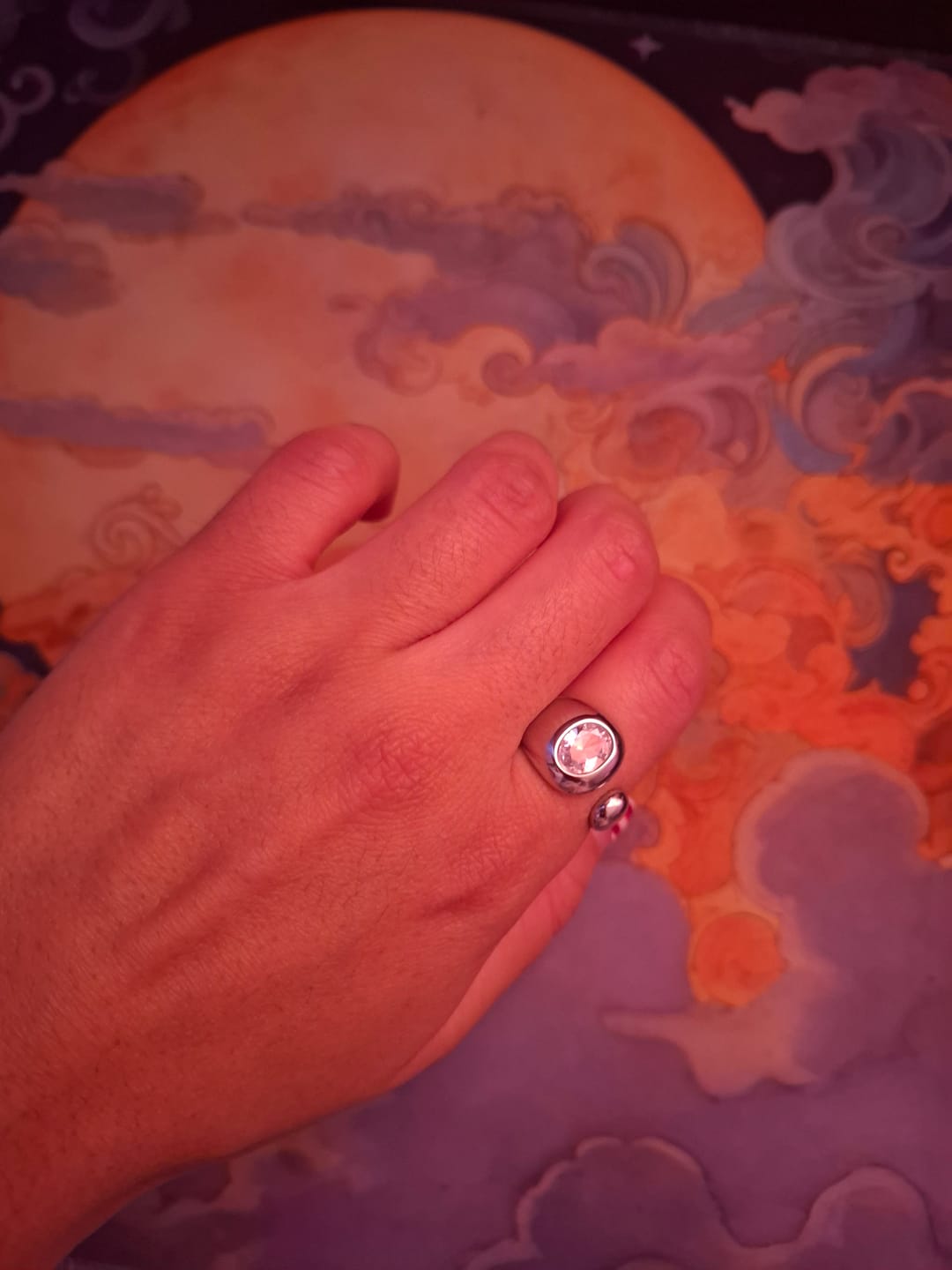Customer photo review of Anillo Ajustable Moon Plata + Zirconia