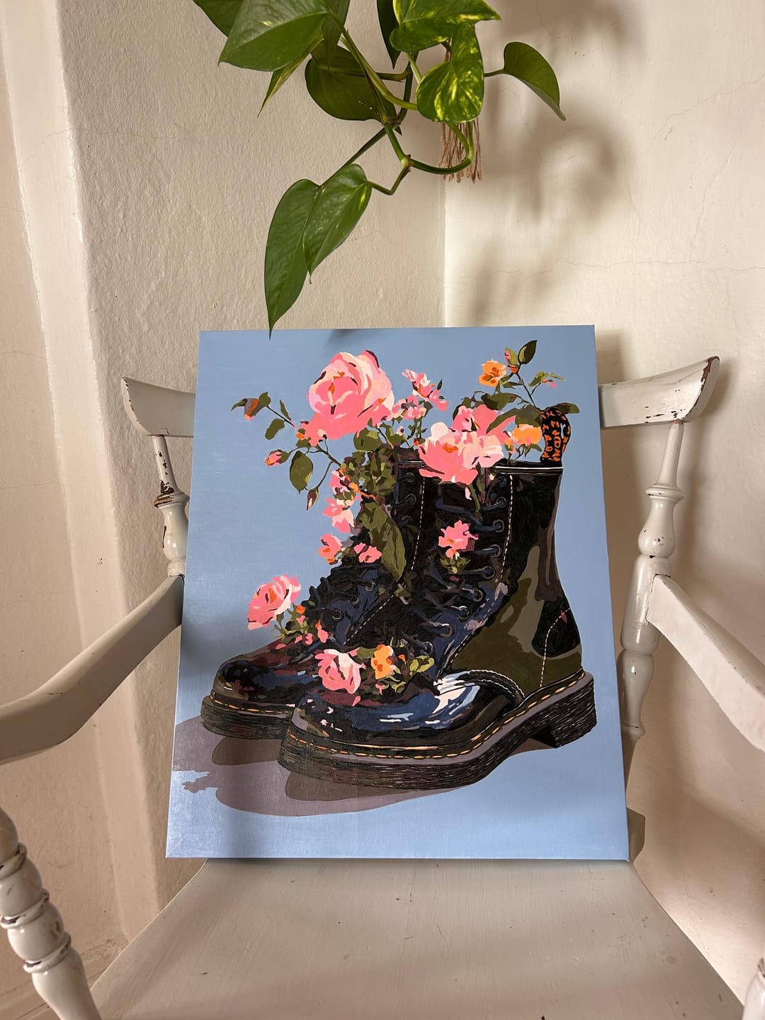 Customer photo review of Wildflowers in Boots | Paint by Number
