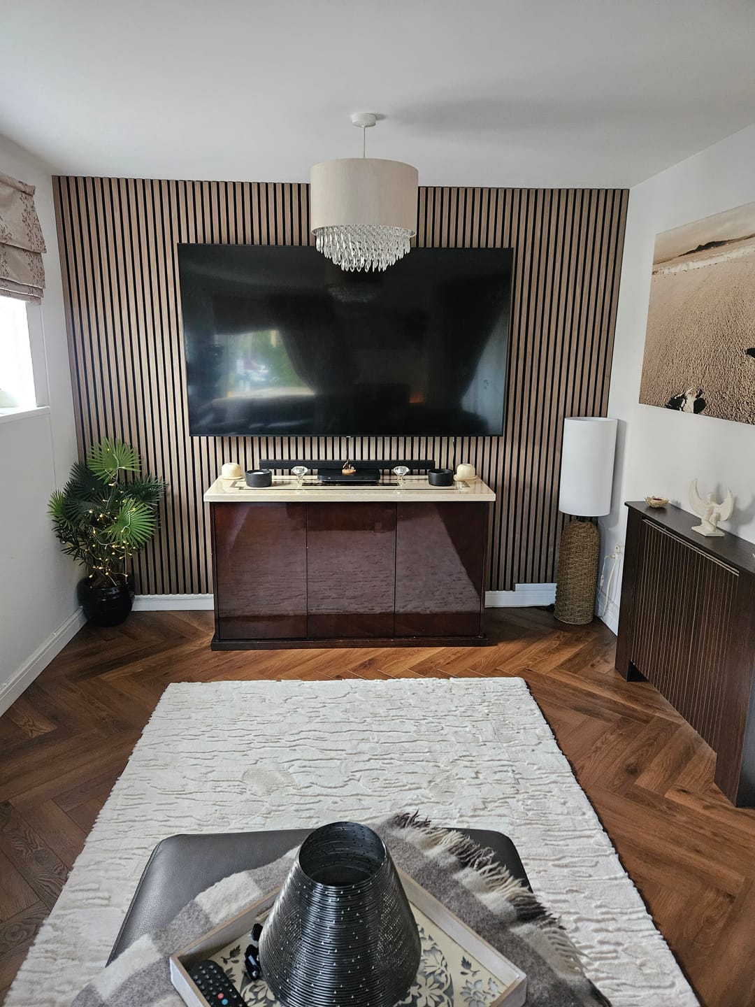 Customer photo review of Acoustic Slat Wall Panels Wooden Decorative Wall Panels Walnut Premium 2.4m x 0.6m
