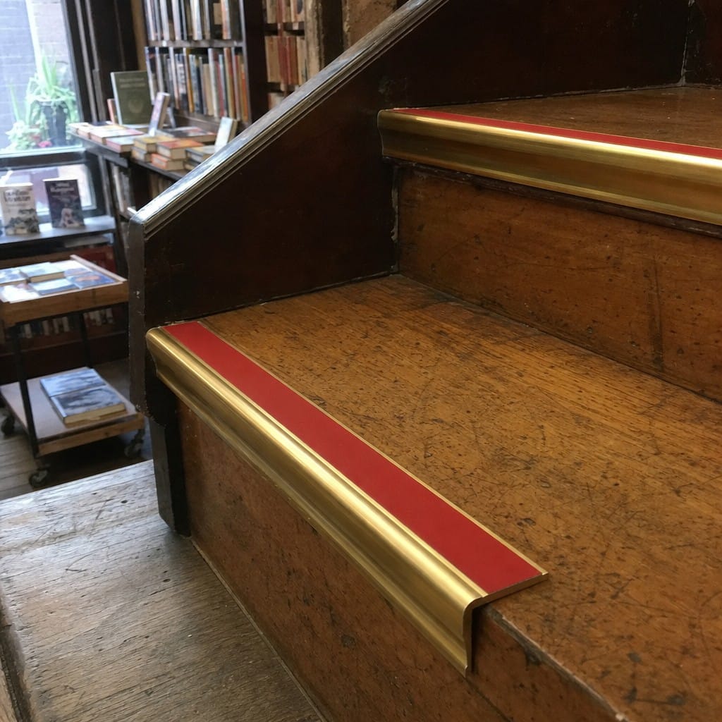 Customer photo review of Single Channel Aluminium Stair Nosing 2.44m PVC Insert