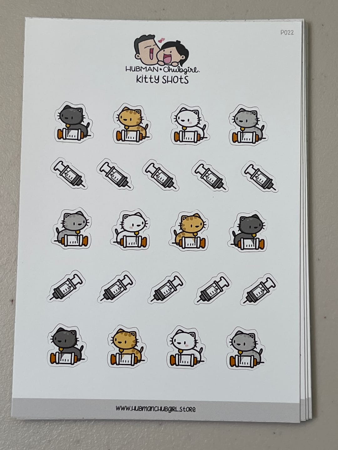 Customer photo review of Kitty Shots Planner Stickers