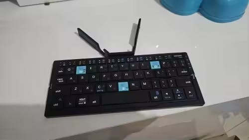Customer photo review of AA OOS TypeNest™ Foldable Bluetooth Keyboard with Stand — Pairs 3 Devices