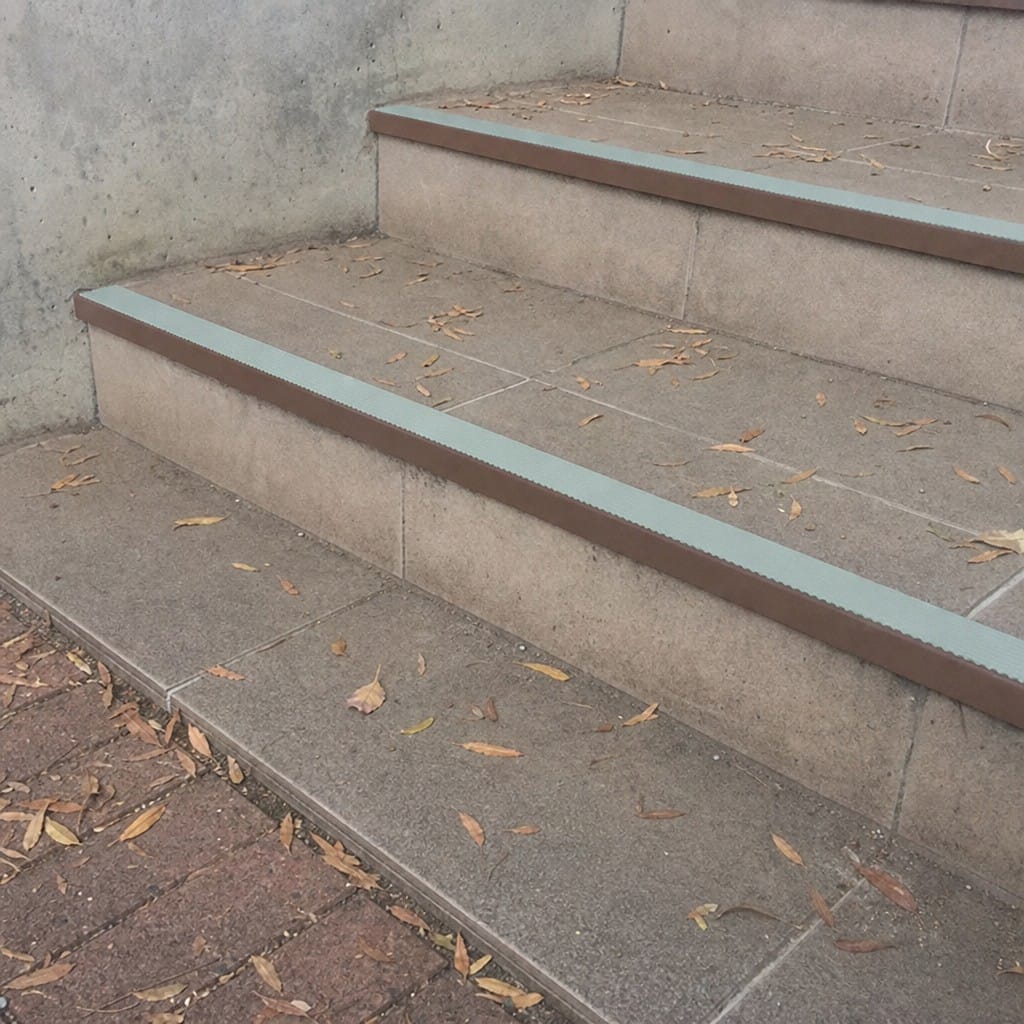 Customer photo review of Single Channel Stair Nosing 2.75m | Rake Back | Aluminium with PVC Insert