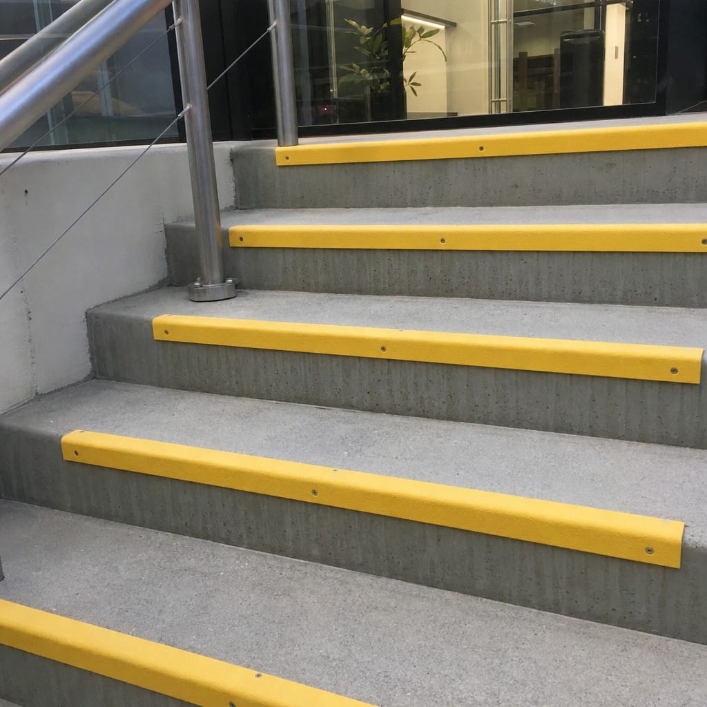 Customer photo review of Commercial GRP Stair Nosing, Anti Slip Step Edge Trim for Concrete Steps