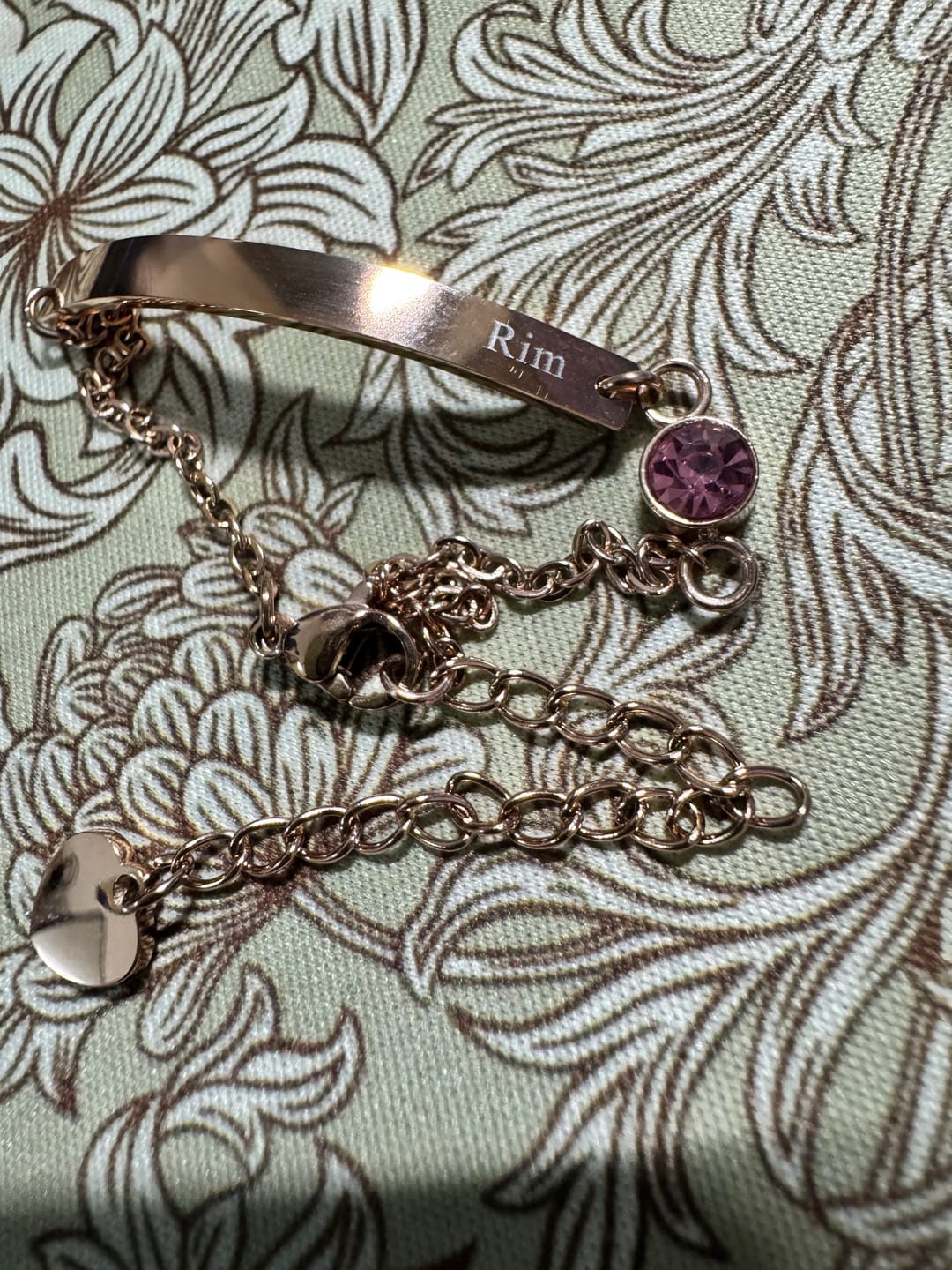 Customer photo review of Birth Stone 誕生石ブレスレット06（名入りプレート）
