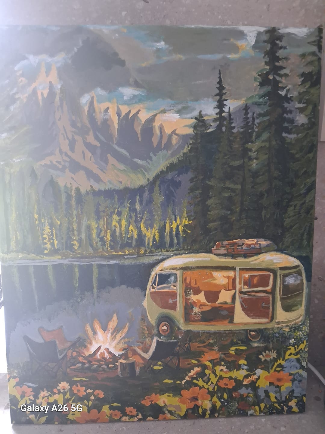 Customer photo review of Camp in the Rockies | Paint by Number