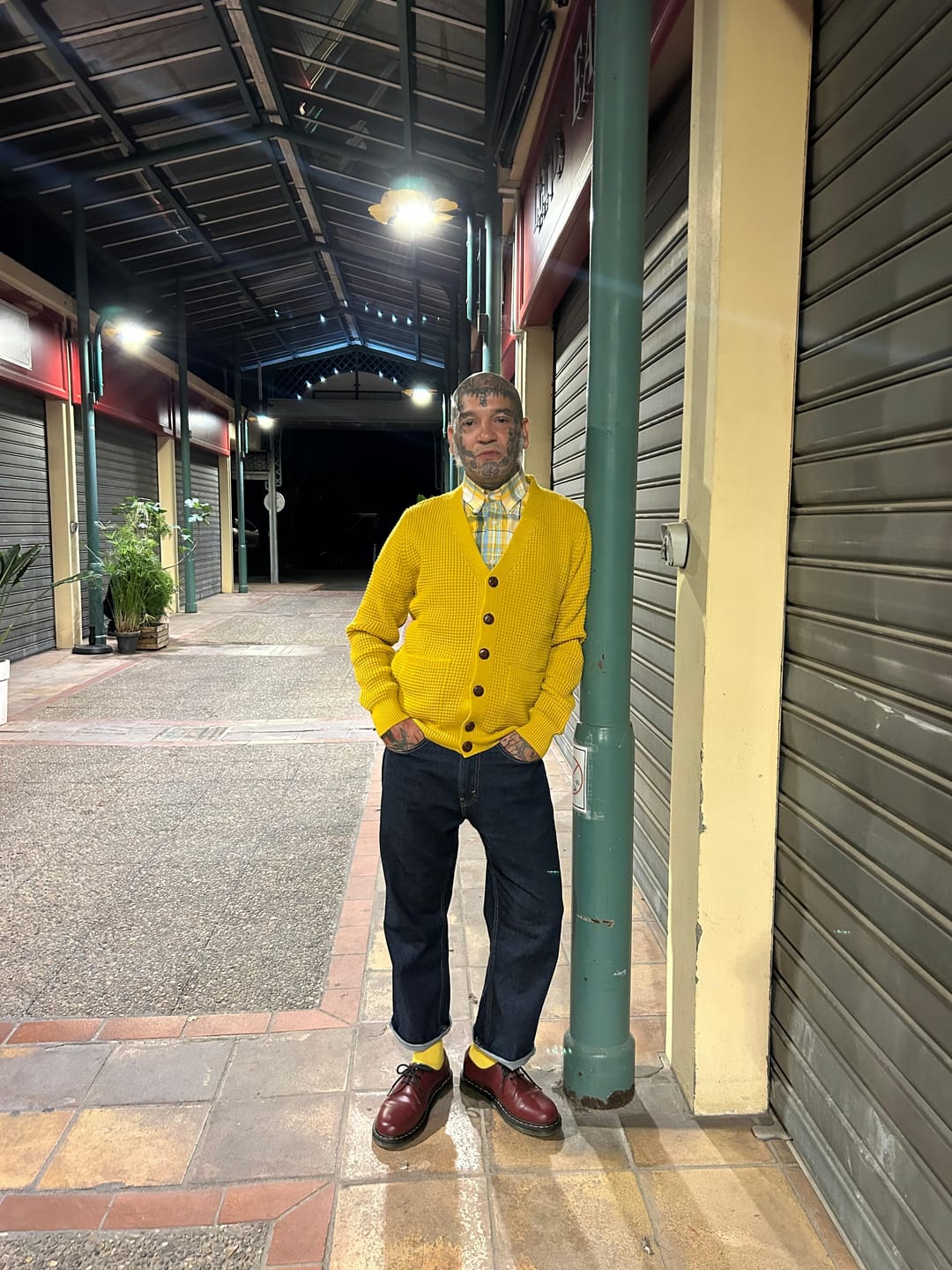 Customer photo review of Waffle Knit Cardigan - Bottle Green