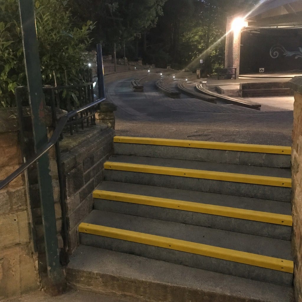 Customer photo review of Commercial GRP Stair Nosing, Anti Slip Step Edge Trim for Concrete Steps