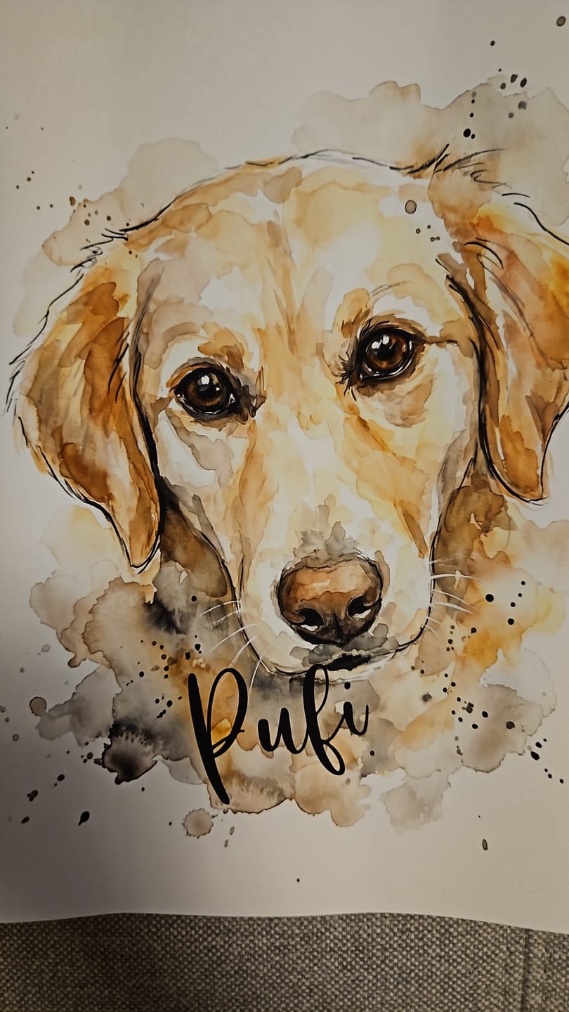 Customer photo review of Personalisiertes Haustier-Aquarell "Wasserfarben"