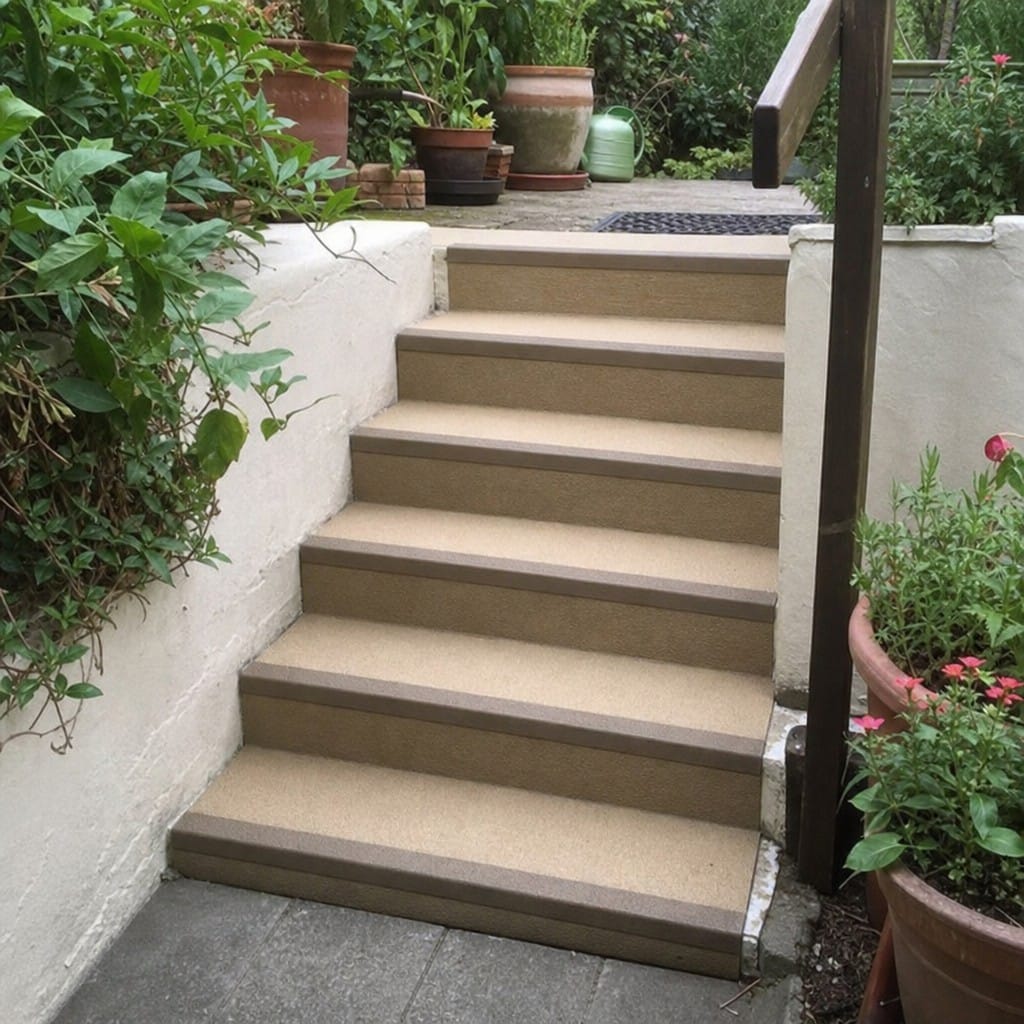 Customer photo review of Anti Slip GRP Stair Tread Covers Multi Colour 10 Year