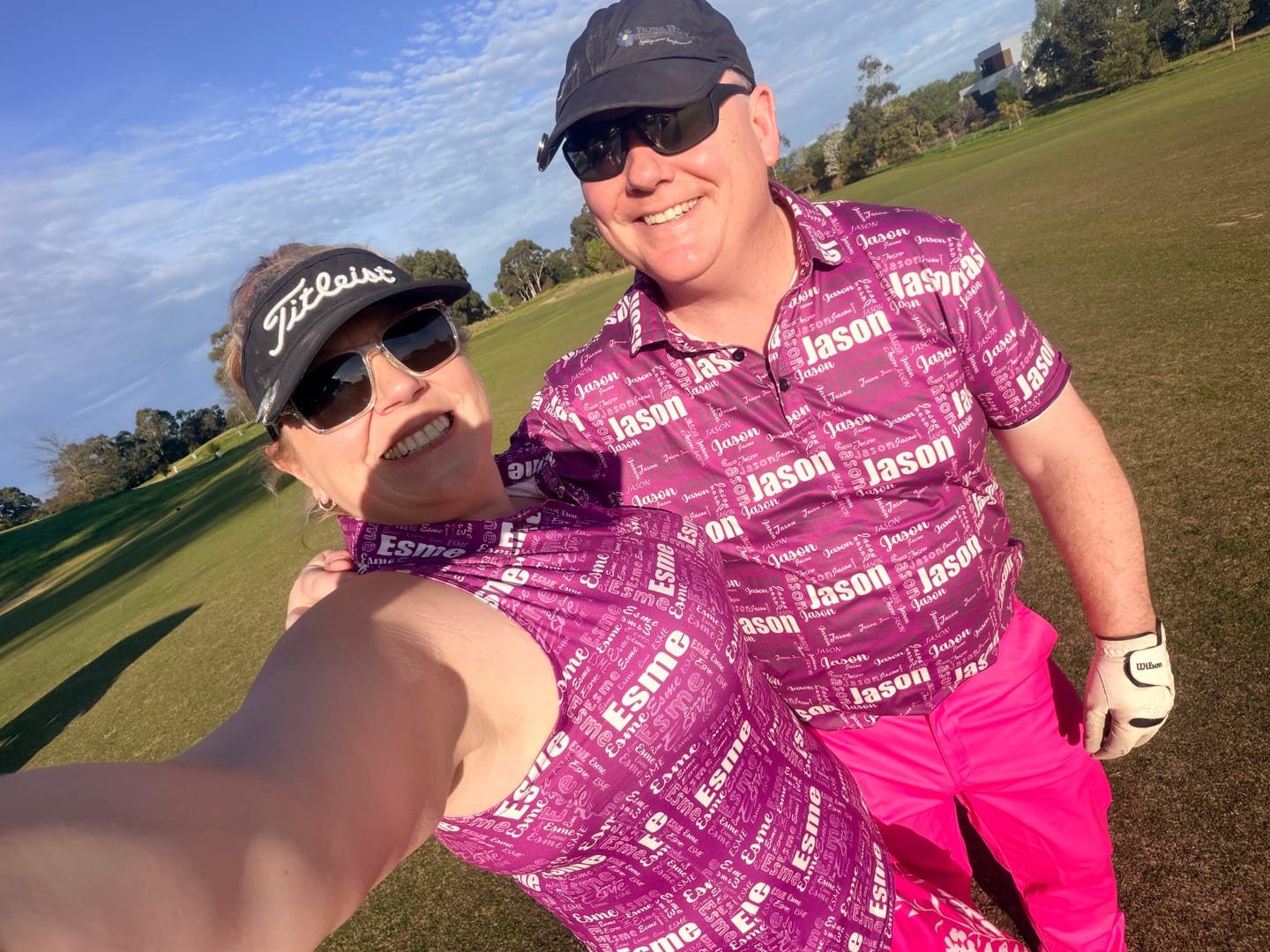 Customer photo review of Men's Custom name grey Golf Polo
