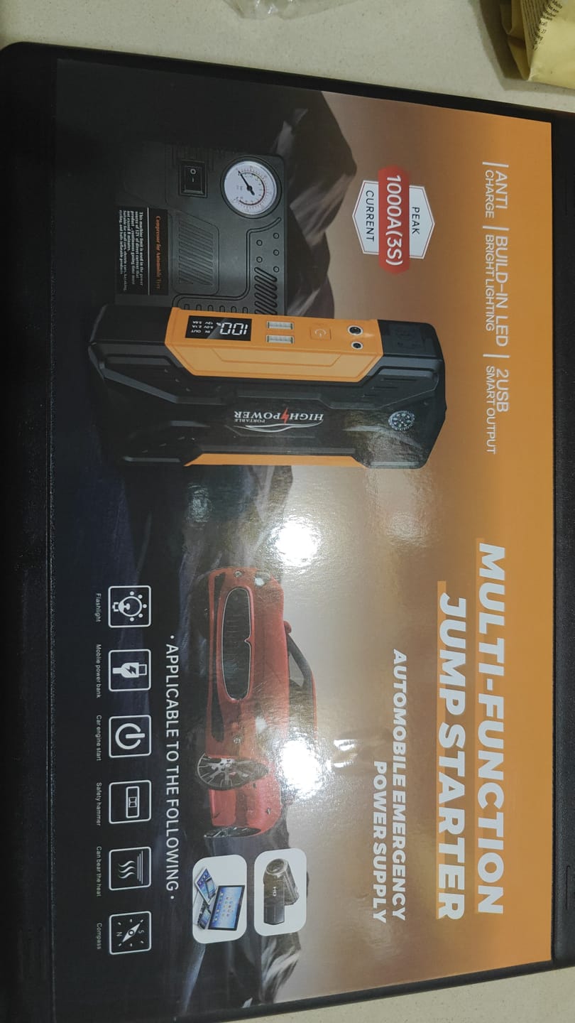 Customer photo review of Portable Car Jump Starter Malta with Air Compressor