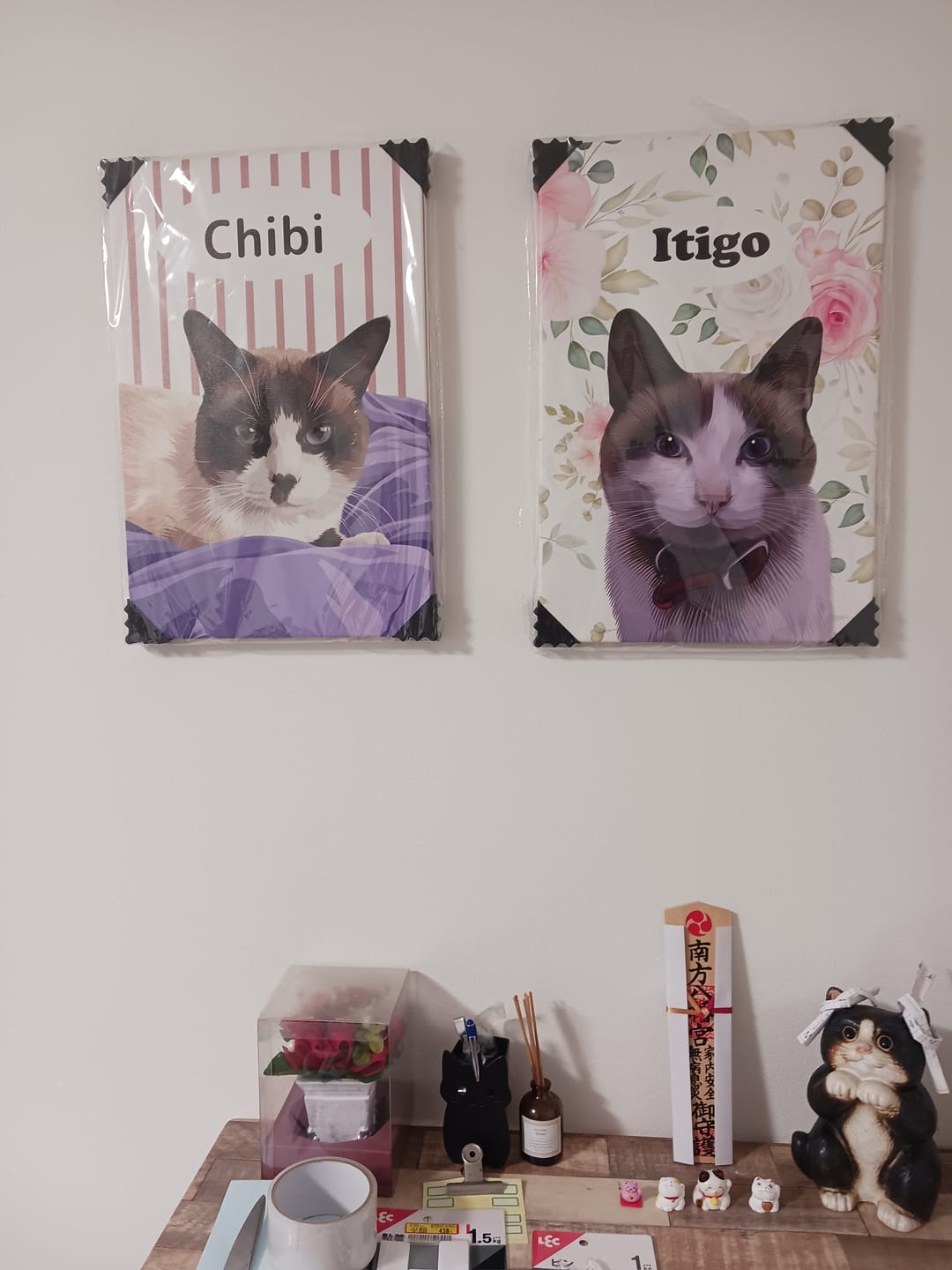 Customer photo review of Petcanva©オーダーメイド ペット似顔絵【3点セット】