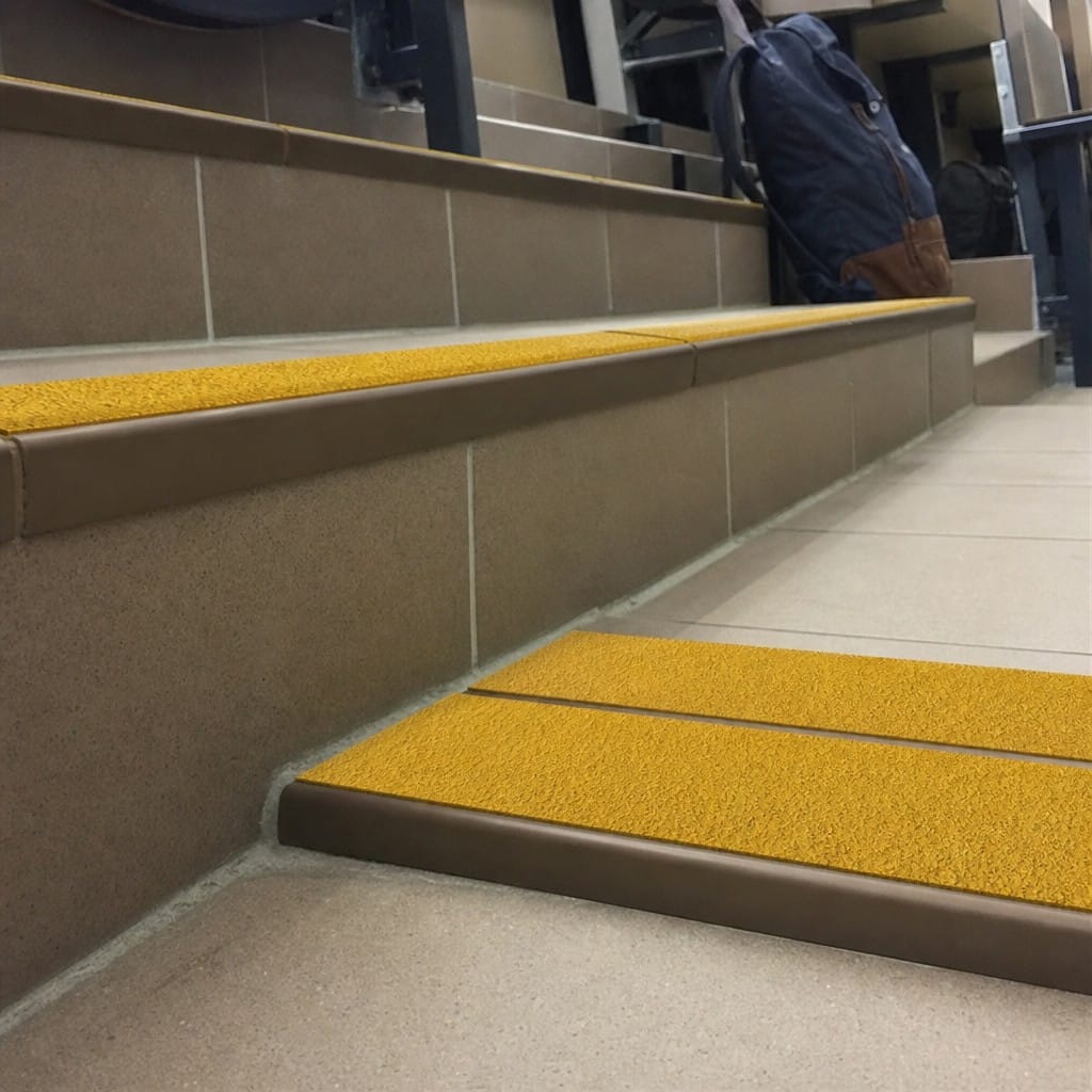 Customer photo review of Double Channel Stair Nosing 84mm Bullnose Aluminium PVC
