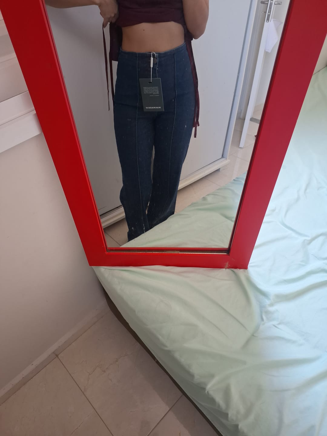 Customer photo review of Calça Jeans Reta Mandacaru Azul Escuro