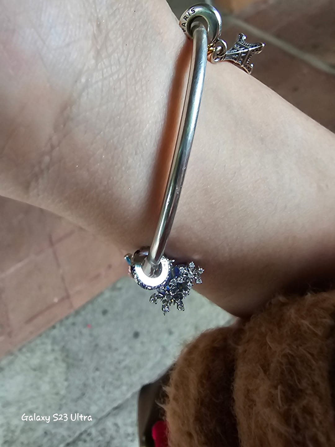 Customer photo review of Charm Corazón Azul Nieve Plata S925