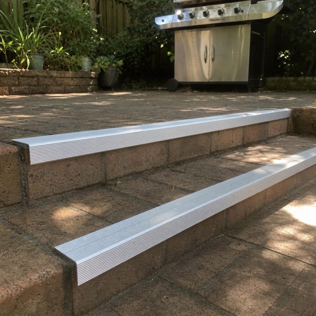 Customer photo review of Aluminium Stair Nosing 35x35mm Ribbed Anti-Slip, Screw or Self-Adhesive