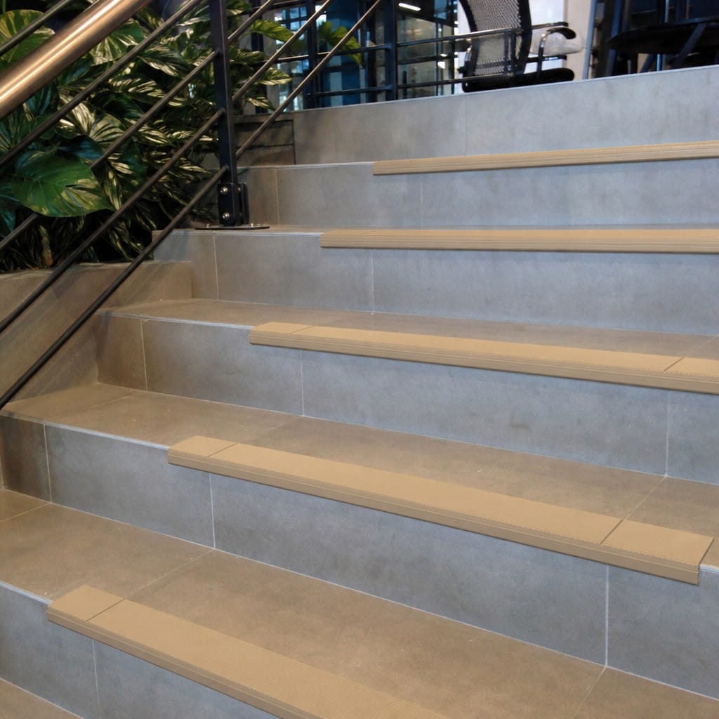Customer photo review of Aluminium Stair Nosing 85mm Rake Back, Double Channel, 2.44m-3.22m