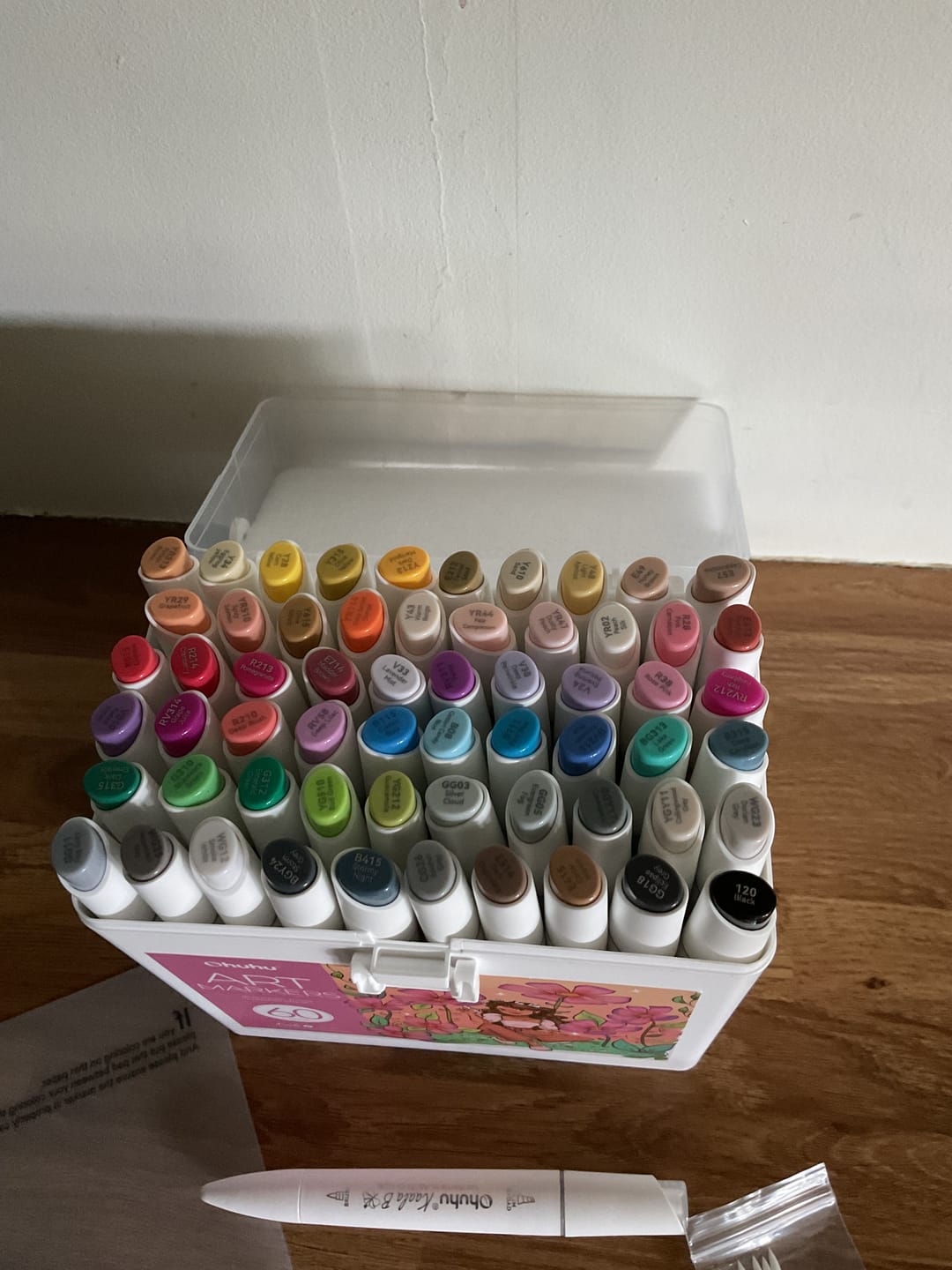 Customer photo review of Ohuhu Kaala B Dual Tips Alcohol Art Markers, Slim Broad & Mini Brush (New Color Codes)
