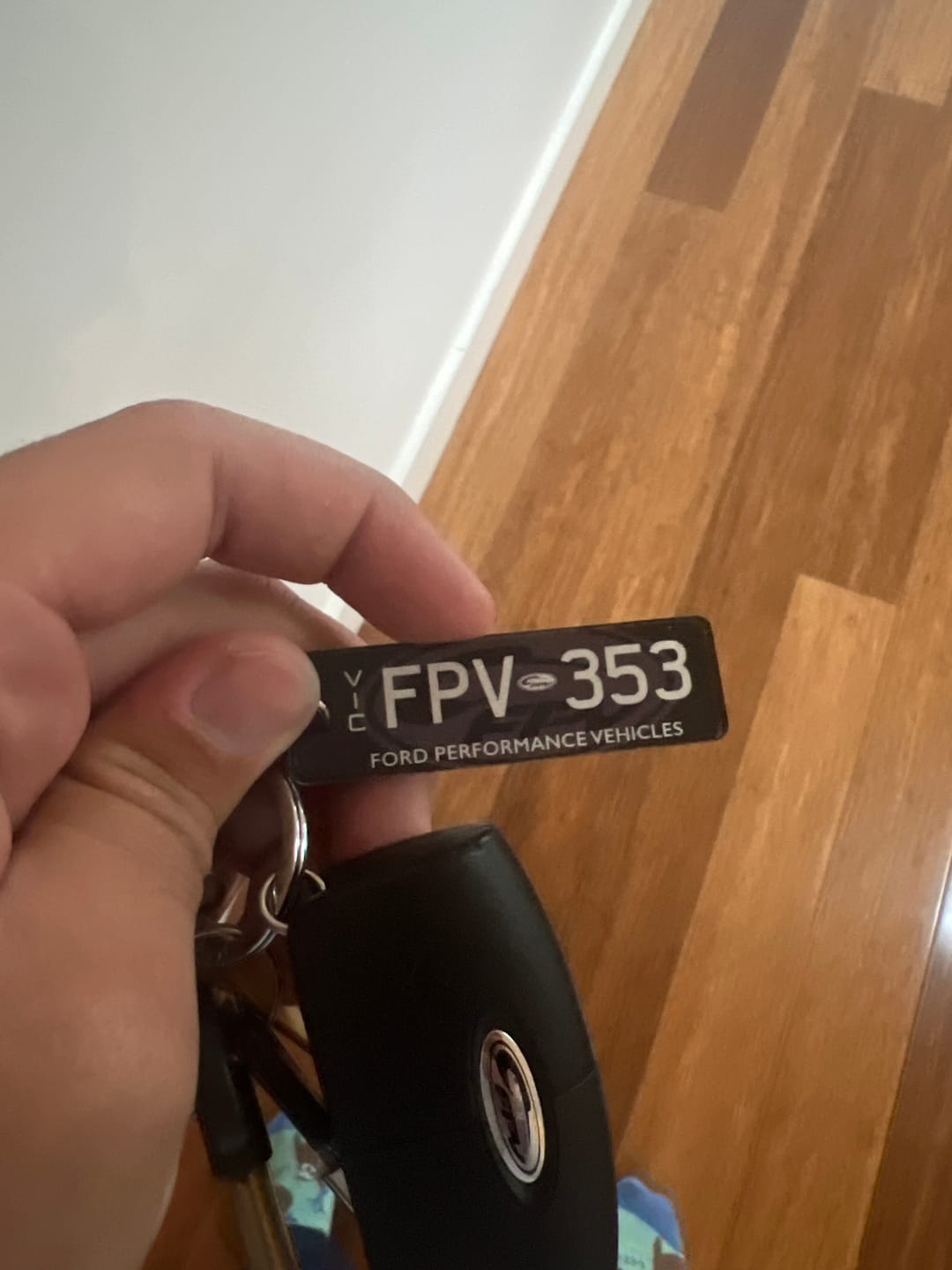 Customer photo review of VIC Ford FPV Licence Plate Custom Keychain