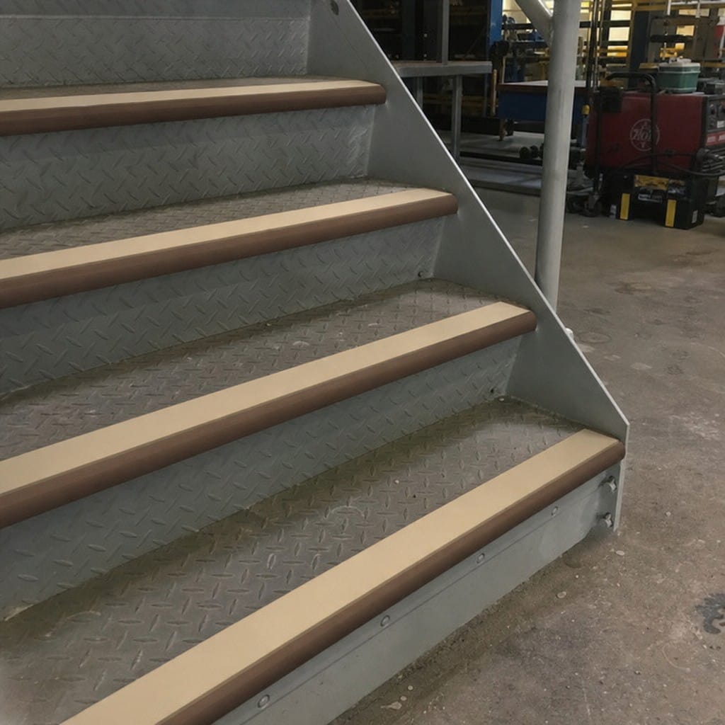 Customer photo review of Bullnose Stair Nosing 70mm Aluminium Single Channel PVC