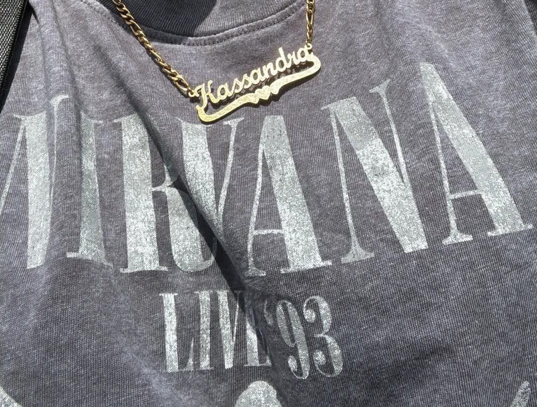 Customer photo review of Diamond Cut Heart Name Necklace
