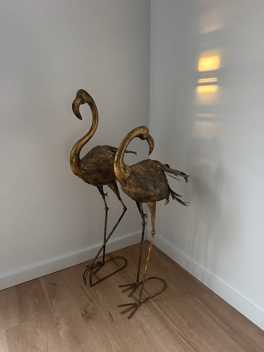 Customer photo review of The Plumier Pair French Provincial Flamingo Sculptures, Antique Gold Metal (Set of 2)
