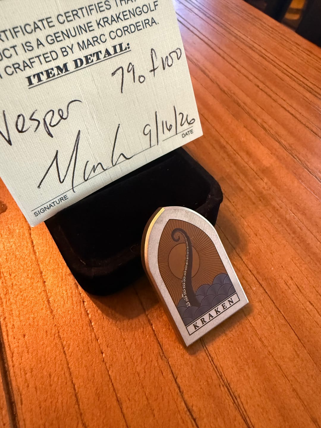 Customer photo review of The Vesper - Titanium Cathedral Marker