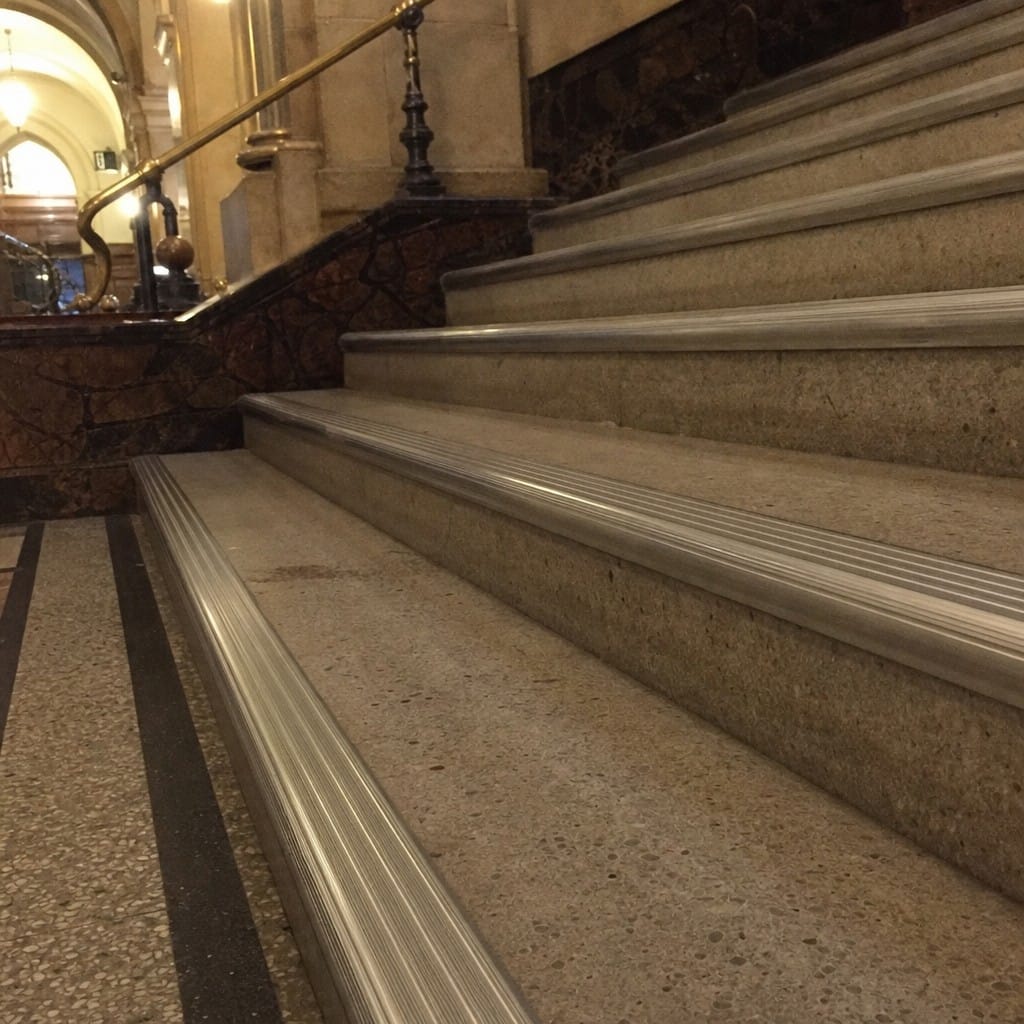 Customer photo review of Castellated Aluminium Stair Nosing 3mm 71mm Tread