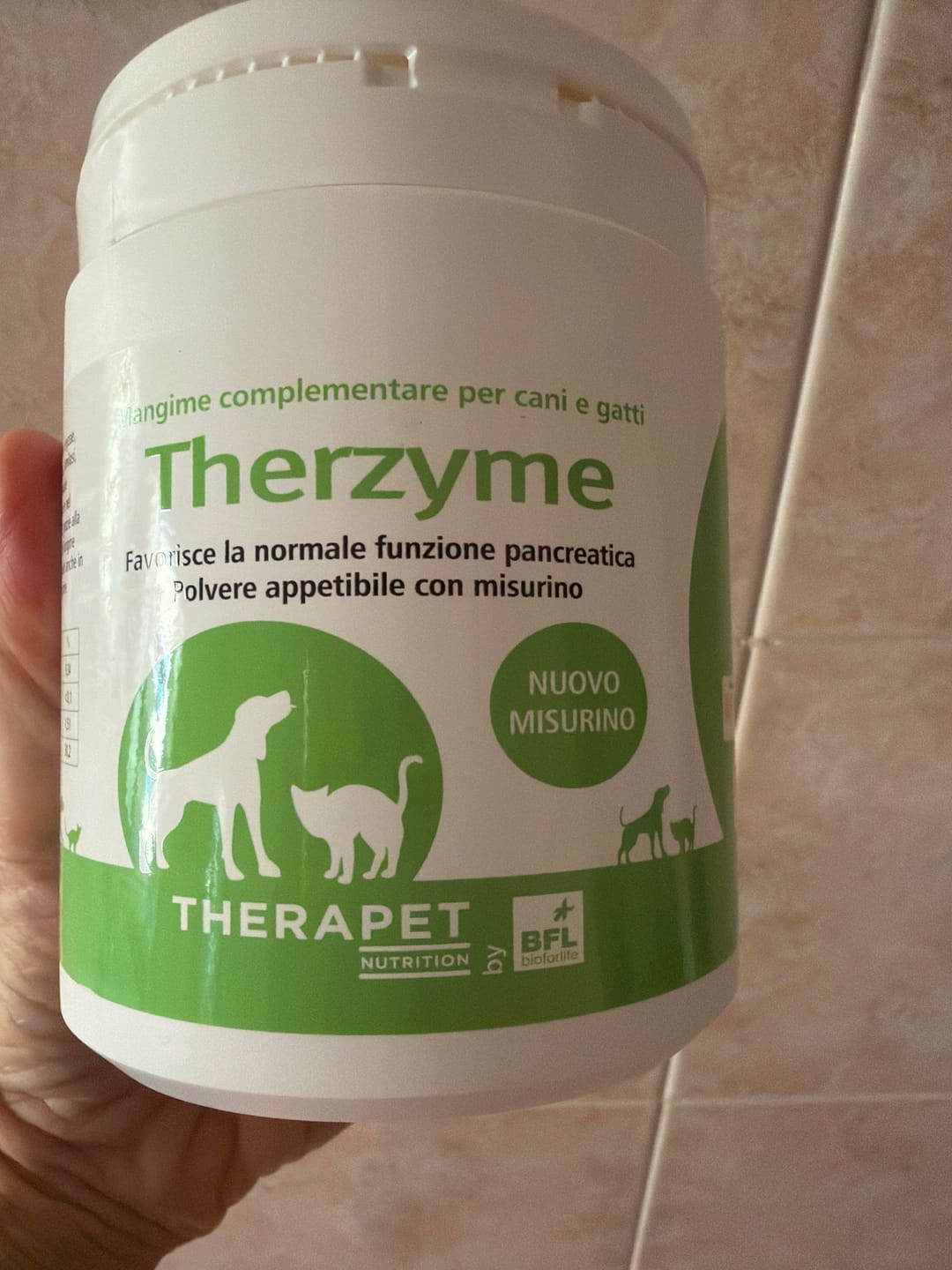 Customer photo review of THERZYME (100 gr) – Mangime per Salute Pancreatica Di Cani e Gatti