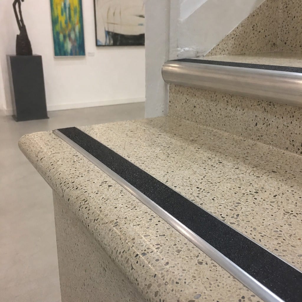 Customer photo review of Aluminium Stair Nosing 55mm Bullnose PVC Insert Indoor